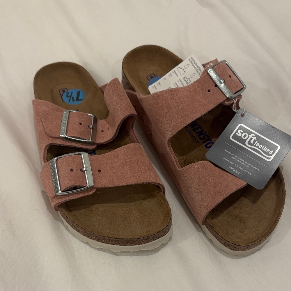 Birkenstock Women’s Pink Suede Double-Buckle Sandals
